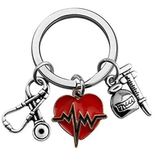 AKTAP Nurse Gifts Nurse Graduation Gift Nurse Charm Key Chain Stethoscope Charm Jewelry Heartbeat Keychain Medical Student Gift Gift for Doctor Nurse Paramedic AKTAP Nurse Gifts Nurse Graduation Gift Nurse Charm Key Chain Stethoscope Charm Jewelry Heartbeat Keychain Medical Student Gift Gift for Doctor Nurse Paramedic