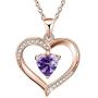 ✦Gifts for Mothers Day✦ Forever Love Heart Necklace Jewelry 18K White Gold/ Rose Gold Plated 925 Sterling Silver Birthstone Pendant Necklace with 5A Cubic Zirconia Birthday Gifts for Women and Girls