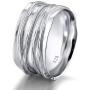 SOMEN TUNGSTEN 10mm Wide Band Ring 925 Sterling Silver Ripple Thumb Ring for Men Women Size 5-12