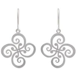NOVICA .925 Sterling Silver Floral Dangle Earrings, Thai Pinwheel