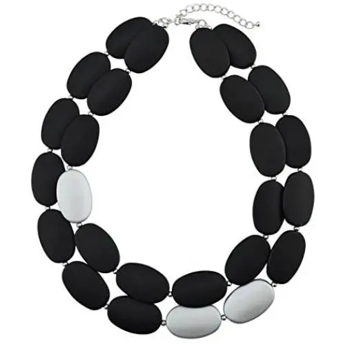 Bocar 2 Multi Layer Chunky Statement Acrylic Women Collar Necklace Bocar 2 Multi Layer Chunky Statement Acrylic Women Collar Necklace