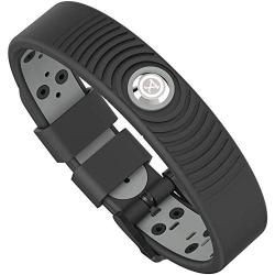 ProExl 18K Sports Magnetic Bracelet - Waterproof - Breathable Strap - Super Strength - Arthritis Relief (Black Gray)