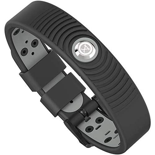 ProExl 18K Sports Magnetic Bracelet - Waterproof - Breathable Strap - Super Strength - Arthritis Relief (Black Gray)