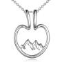 YAFEINI Ring Holder Necklace for Women Girls Open Heart Sterling Silver Snowy Mountain Pendant Keeper Necklace Wedding Engagement Anniversary Keepsake Jewelry Gifts Nurse