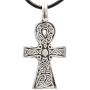 Trilogy Jewelry Pewter Ankh Egyptian Cross Pendant Black Necklace Cord with Clasp