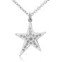 ELEGANZIA Sterling Silver Star Necklaces for Women Teen Girls, Cubic Zirconia Minimalist Friendship Necklace gifts for her