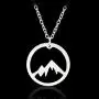 Friendship Snowy Mountain Peak Necklace Magnificent Things Good Luck Pendant with Message Card Calling Hiking Gifts