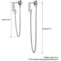 MIDUO Asymmetric dangle earrings for women White gold plated long chain drop earrings jewelry MIDUO Asymmetric dangle earrings for women White gold plated long chain drop earrings jewelry
