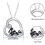 JUSTKIDSTOY Penguin Necklace 925 Sterling Silver Cute Necklace Family Penguin Gifts for Women Girls