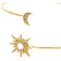 YouU 2 Pcs Boho Simple Metal Women Upper Arm Bangle Bracelet Star Moon Open Cuff Armband Armlet Jewelry Gold with Storage Box