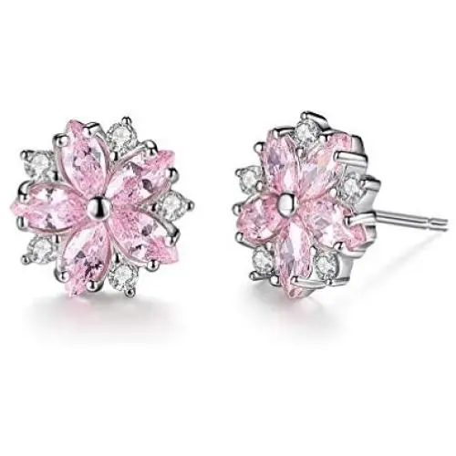 Lam Sence Sterling Silver Sakura Flower Jewelry for Women Girls (Stud Earrings) Lam Sence Sterling Silver Sakura Flower Jewelry for Women Girls (Stud Earrings)