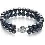 Julika Black 6-7mm Double Strand A Quality Freshwater 925 Sterling Silver Cultured Pearl Set For Women