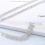 Brishow Bridal Wedding Necklace Set Silver Crystal Earrings Rhinestone Brides Necklace Chain for Women and Girls