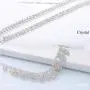 Brishow Bridal Wedding Necklace Set Silver Crystal Earrings Rhinestone Brides Necklace Chain for Women and Girls
