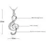QXJX Music Note Pendant Necklace 925 Sterling Silver Cubic Zirconia Jewelry for Women Girl Box Chain 18''