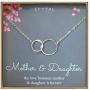 EFYTAL Mother Daughter Necklace - Sterling Silver Two Interlocking Infinity Double Circles, Mothers Day Jewelry Birthday Gift