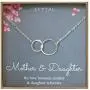 EFYTAL Mother Daughter Necklace - Sterling Silver Two Interlocking Infinity Double Circles, Mothers Day Jewelry Birthday Gift