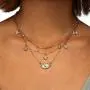 Yalice Dainty Layered Blue Evil Eye Pendant Necklace Chain Crystal Star Dangle Necklaces Water Drop Jewelry for Women and Girls