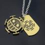 KOGNGU One Piece Trafalgar Law Necklace Chain Pendant Anime Cosplay (Metal Chain & Bronze)