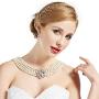 BABEYOND 1920s Gatsby Pearl Necklace Bridal Imitation Pearl Necklace Vintage Wedding Pearl Necklace Jewelry Set with Brooch