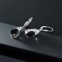 Gem Stone King 925 Sterling Silver Black Onyx Dangle Earrings For Women 5.00 Cttw Gemstone Birthstone Oval 10X8MM