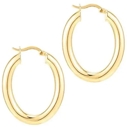 PAVOI 14K Gold Plated Sterling Silver Post Monet Oval Chunky Lightweight Hoop Earrings for Women