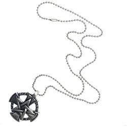 Wicca Jewelry Star Pentacle Pentagram Cross Knight templar Wiccan Pagan Celtic Magic Wizard Gothic Protection Amulet Medallion Wealth Money Lucky Charm Pewter Mens Pendant Necklace Silver Ball Chain
