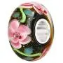 Ollia Jewelry Lampwork Murano Glass Beads Hawaii Garden Charm with 925 Sterling Silver Core Flower Blossom Charm Pink Charms