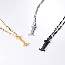 PROSTEEL Stainless Steel/Sterling Silver Initial Name Necklace, A to Z Initial Letter Personalized Necklaces for Men Women, Gold/Silver/Black Tone, 16''/20'' Adjustable, Come Gift Box