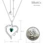 Sterling Silver I Lov You Mom Necklace Birthstones Emerald Pearl Citrine Pink Tourmaline Jewelry for Mom Mothers Day