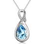 AOBOCO Sterling Silver Infinity Teardrop Necklace Embellished with Crystals from Austria, Classic Christmas Anniversary Birthday Wedding Gifts Ideas for Her, Fine Jewelry Gifts for Women