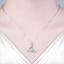 Lovgifset Paper Airplane Necklace Harry Necklaces Styles Singer S925 Sterling Silver for Women Men Blue White Gold Plated