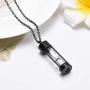 The New Black Memory Hourglass Urn Pendant Cremation Jewelry Urn Necklaces Memorial Ashes for Women Free Fill kit