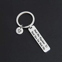 MAOFAED Long Distance Boyfriend Gift Deployment Gift Sheriff Deputy Gift Firefighter Gift Hold This Keychain Until You Can Hold Me LDR Keychain