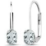 Gem Stone King 925 Sterling Silver Sky Blue Aquamarine Womens Earrings (0.86 Ct Oval 6X4MM)