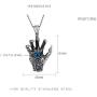 UMtrade Vintage Jewelry Mens Stainless Steel Demon Hand Dragon Claw Blue Eye Pendant Necklace