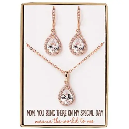 A+O Mother of the bride Gift Drop Earrings or Jewelry set in Silver, Yellow Gold, Rose Gold A+O Mother of the bride Gift Drop Earrings or Jewelry set in Silver, Yellow Gold, Rose Gold