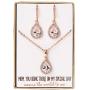 A+O Mother of the bride Gift Drop Earrings or Jewelry set in Silver, Yellow Gold, Rose Gold