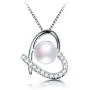 Freshwater Cultured Genuine Pearls Jewelry Set With Heart Shaped Necklace & Earrings By DIAMOVI - 925 Sterling Silver - AAA Grade Zircon-Stunning Wedding Bridal Jewelry – (White) Freshwater Cultured Genuine Pearls Jewelry Set With Heart Shaped Necklace & Earrings By DIAMOVI - 925 Sterling Silver - AAA Grade Zircon-Stunning Wedding Bridal Jewelry – (White)