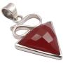SilverStarJewel Natural Carnelian Pendant 1.5'' 925 Pure Silver New Gemstone