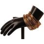 Touchstone ''Golden Bangle Collection Indian Bollywood Clear Rhinestone and Zigzag Designer Jewelry Bangle Bracelets. Set of 18 in Antique Gold Tone for Women.