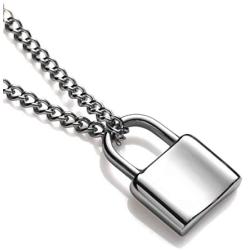 Lock Pendant Y Necklace Simple Cute Necklaces Long Multilayer Chain Fashion Jewelry Women Girls Gift for Her