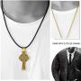 EVBEA Celtic Cross Necklace for Men Viking Irish Knot Serenity Prayer Pendant Crucifix Mens Jewelry with Stainless Steel Curb Chain