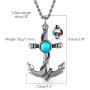 ZiWuark Mens Anchor Necklace Pendant Stainless Steel Turquoise Necklaces Nautical Anchor Pendant Jewelry For Men Women Boyfriend With 24 Inches Chain