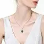 MABELLA Classic Sterling Silver Pendant Necklace Pear Cut Simulated RUBY SAPPHIRE EMERALD Birthstone Jewelry Gifts for Women MABELLA Classic Sterling Silver Pendant Necklace Pear Cut Simulated RUBY SAPPHIRE EMERALD Birthstone Jewelry Gifts for Women