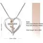 SNZM Love Heart Pendant Necklace for Women Mom Faith Rose Necklace Jewelry Gifts for Birthday Christmas