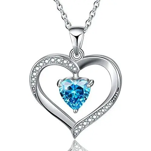 ✦Gifts for Mothers Day✦ Forever Love Heart Necklace Jewelry 18K White Gold/ Rose Gold Plated 925 Sterling Silver Birthstone Pendant Necklace with 5A Cubic Zirconia Birthday Gifts for Women and Girls ✦Gifts for Mothers Day✦ Forever Love Heart Necklace Jewelry 18K White Gold/ Rose Gold Plated 925 Sterling Silver Birthstone Pendant Necklace with 5A Cubic Zirconia Birthday Gifts for Women and Girls
