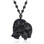 Jovivi Hand Carved Mother Elephant Natural Black Obsidian Necklace Healing Crystal Gemstone Necklaces Pendant Protection Lucky Amulet Charm Adjustable Braided Rope Mothers Day Gifts