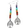 SUNYIK 7 Chakra Stone Dangle Earrings for Women,Assorted Shapes