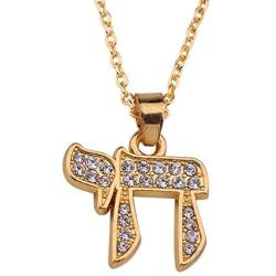 Dawapara Hebrew Letter Chai Pendant Good Luck Symbol Jewish Jewelry for Men Women